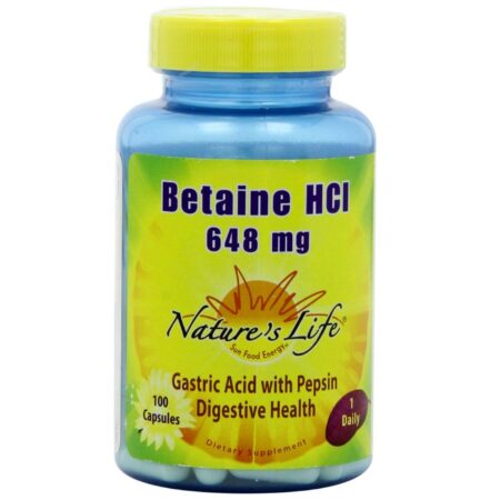 Nature's Life HCl betaína 648 mg 100 Cápsulas