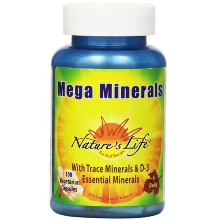 Nature's Life, Mega Minerais com Ferro - 100 Cápsulas