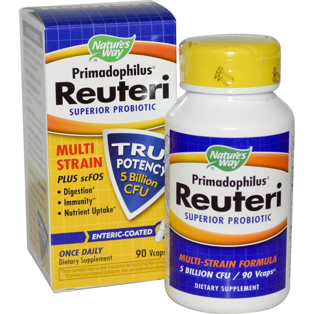 Nature's Way Primadolphilus Reuteri 90 Cápsulas Vegetarianas - Probióticos para Saúde Intestinal