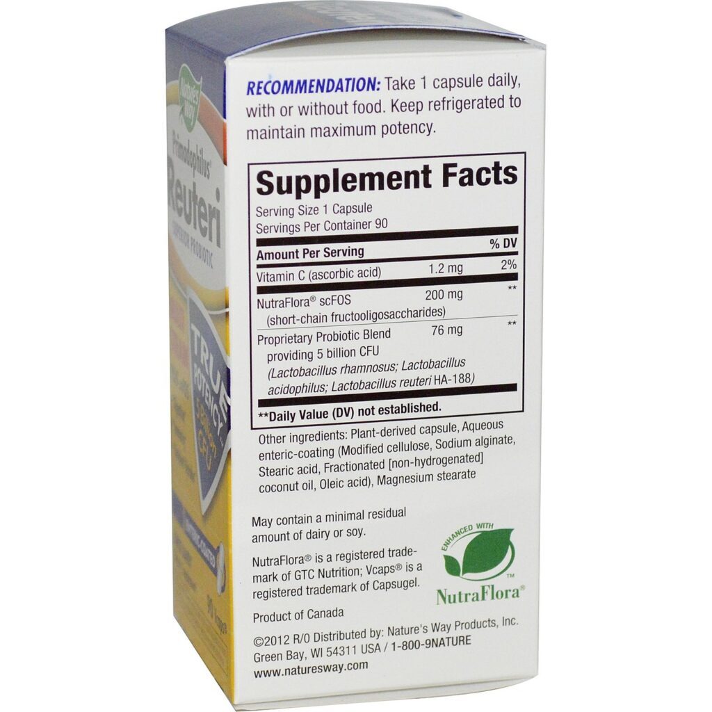 Nature's Way Primadolphilus Reuteri 90 Cápsulas Vegetarianas - Probióticos para Saúde Intestinal - Imagem 2
