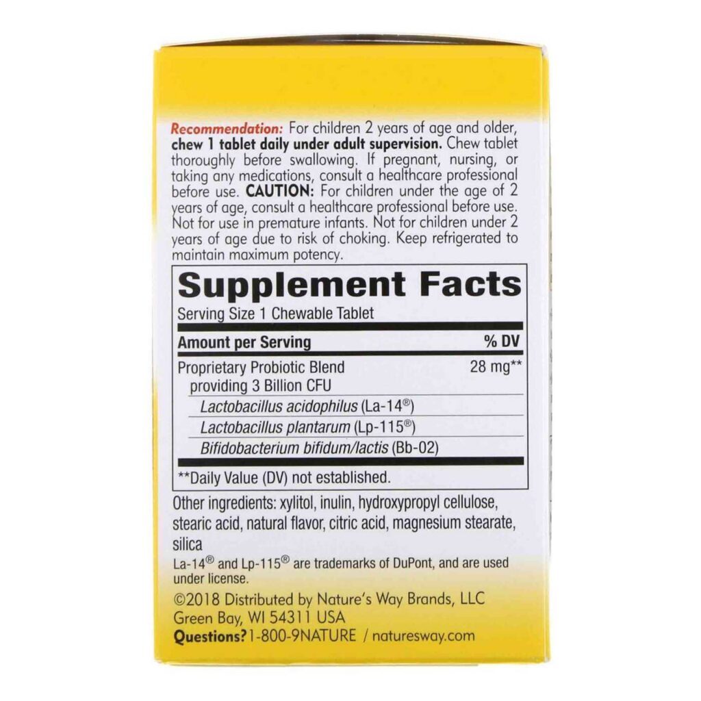 Nature's Way Primadophilus para Crianças - Probiótico Sabor Laranja - 30 Tabletes Mastigáveis - Imagem 2