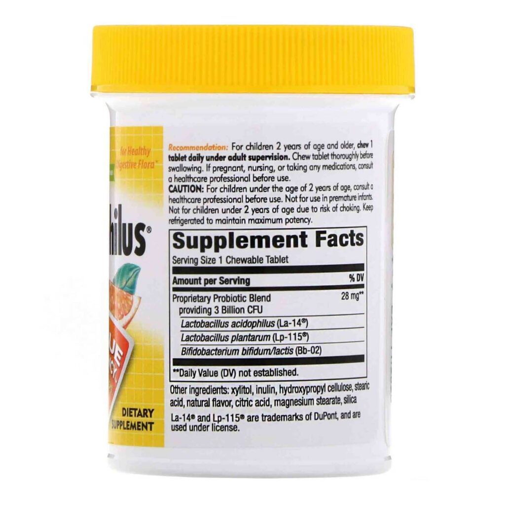 Nature's Way Primadophilus para Crianças - Probiótico Sabor Laranja - 30 Tabletes Mastigáveis - Imagem 4
