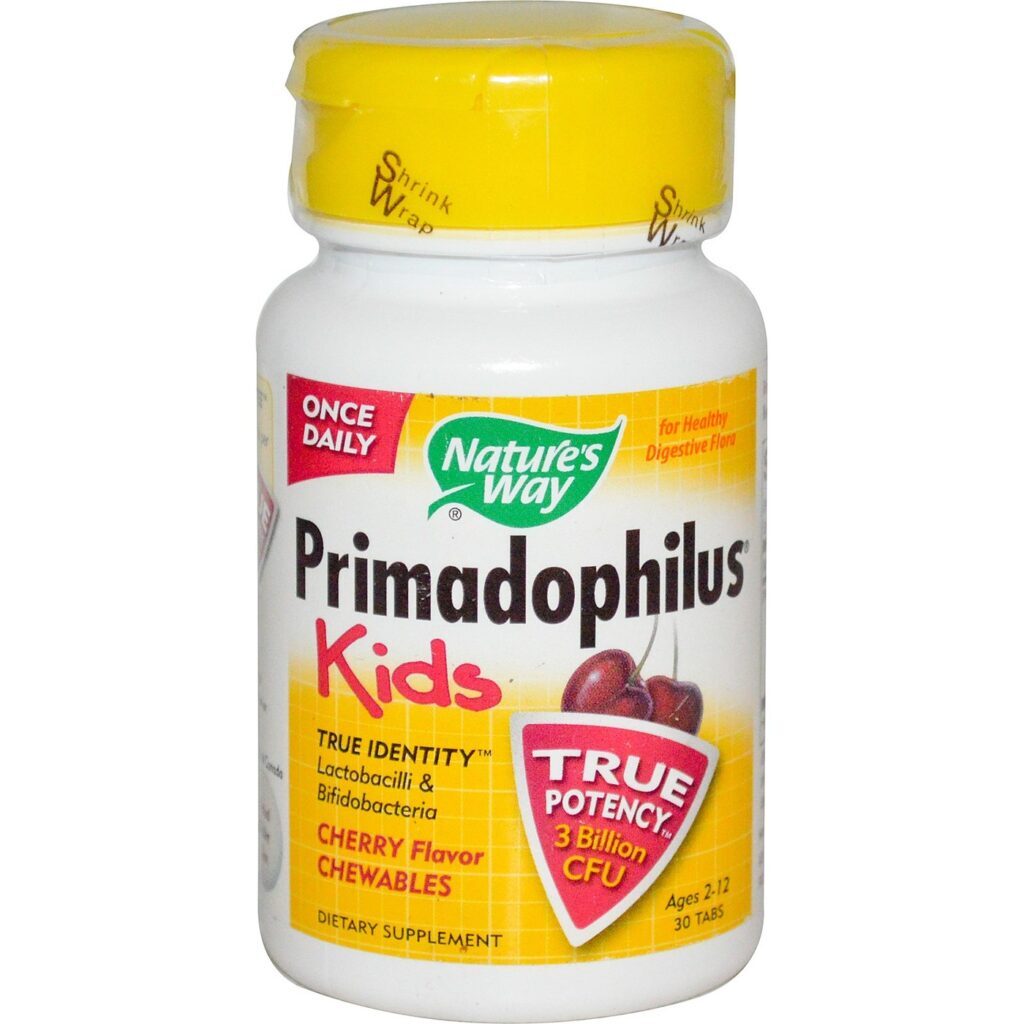 Nature's Way Primadophilus para Crianças Sabor Cereja - 30 Comprimidos Mastigáveis