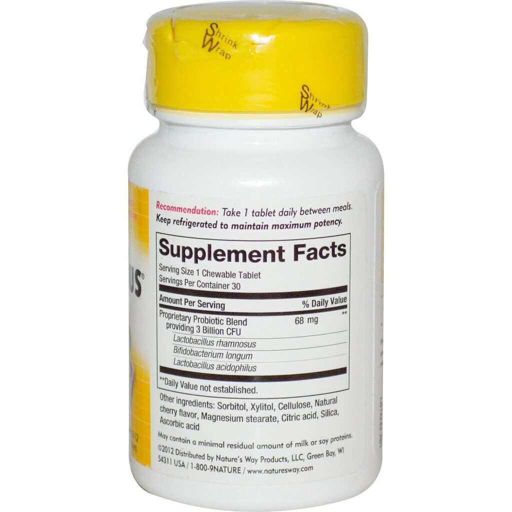 Nature's Way Primadophilus para Crianças Sabor Cereja - 30 Comprimidos Mastigáveis - Imagem 2