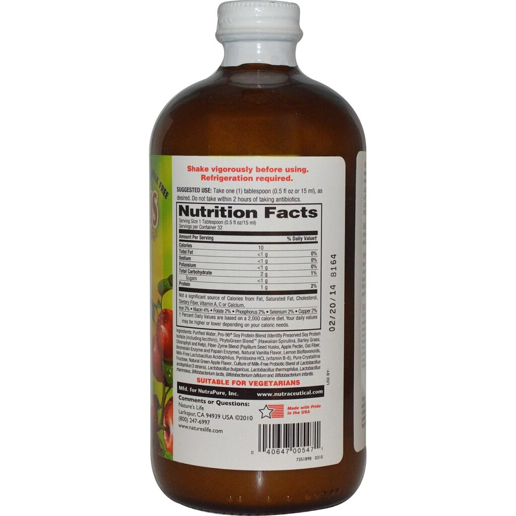 Nature's Life Pro-96 Acidophilus Maçã 473 ml - Saúde Intestinal e Bem-Estar - Imagem 2