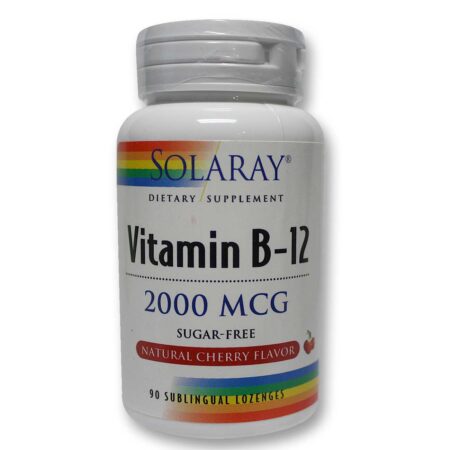 Solaray, Vitamina B-12 2000 mcg - Cereja - 90 Pastilhas