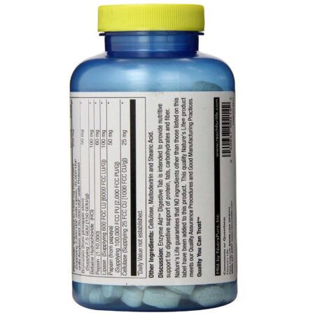 Nature's Life, Enzyme Aid™ Enzimas Digestivas - 250 Tabletes - Image 3