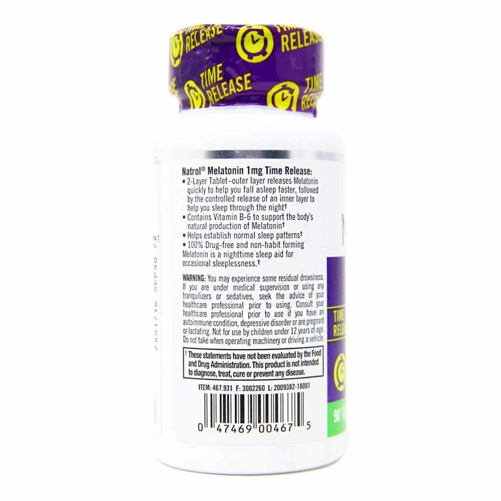 Natrol Melatonina 1 mg Libertação Lenta - Sono Reparador com 90 Tabletes - Imagem 2