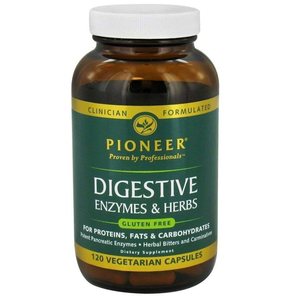 Pioneer Enzimas Digestivas e Ervas 120 Cápsulas Vegetarianas - Alívio e Bem-Estar