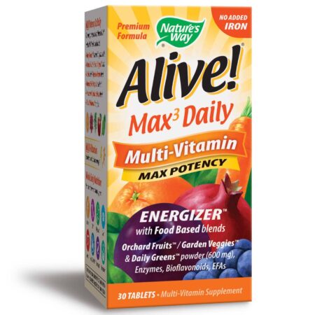 Nature's Way, Alive! Multivitamínico de Potência Máxima - 30 Tabletes