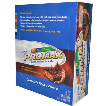 Promax, Barras Nutricionais Promax® - Chocolate e Manteiga de Amendoim -12 Barras