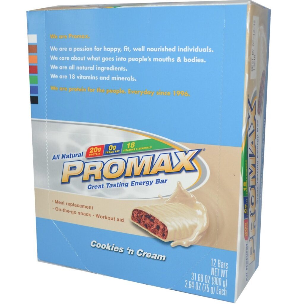 Promax Nutrition Barras Energéticas Cookies & Cream - 12 Barras: Energia e Sabor Premium