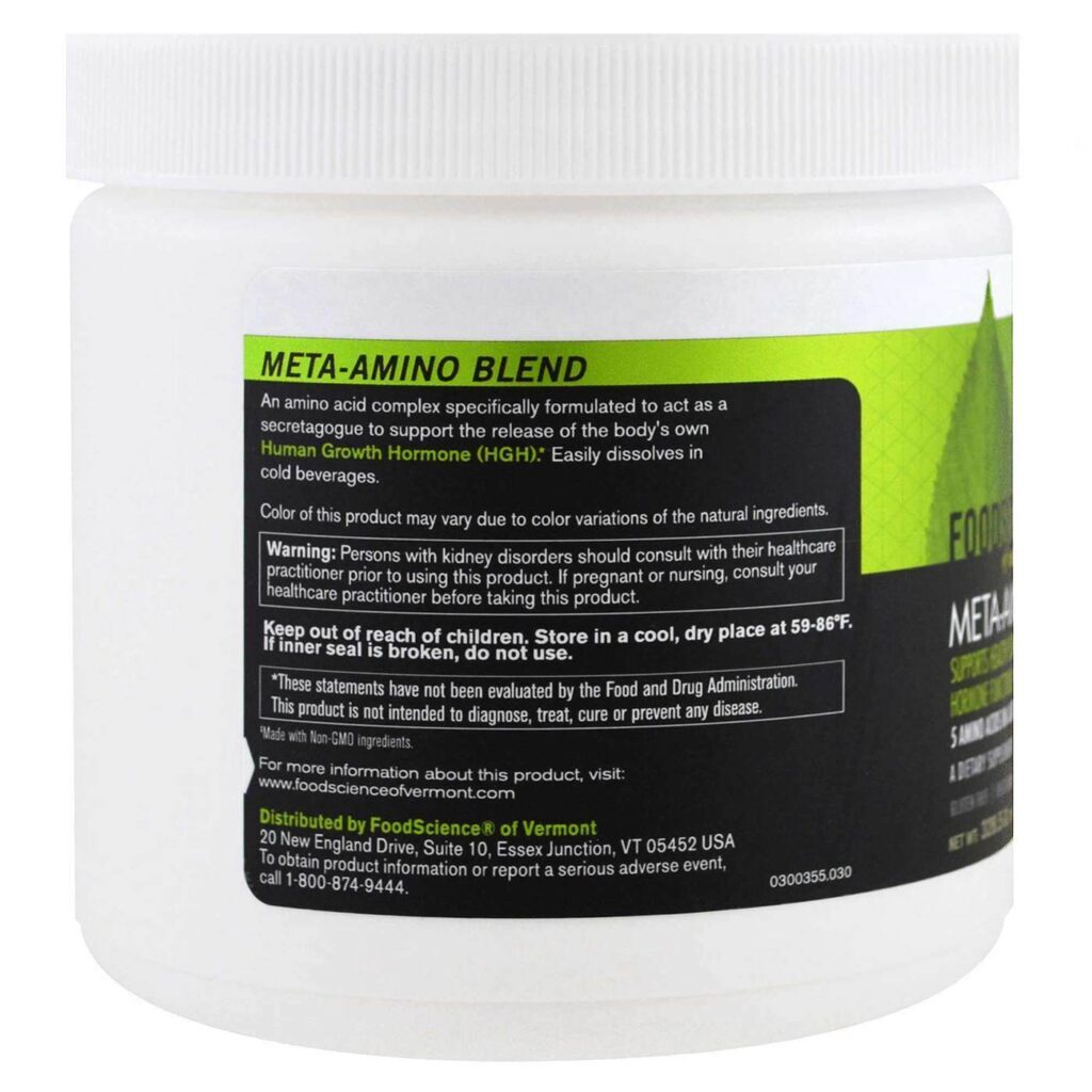 Food Science of Vermont Meta Amino Blend - 307g (Mistura de Aminoácidos Essenciais) - Imagem 2