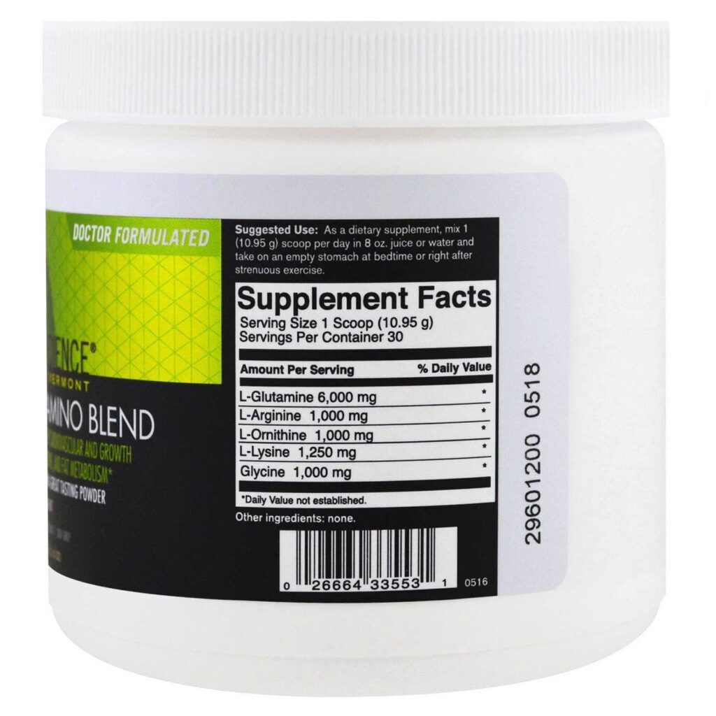 Food Science of Vermont Meta Amino Blend - 307g (Mistura de Aminoácidos Essenciais) - Imagem 3