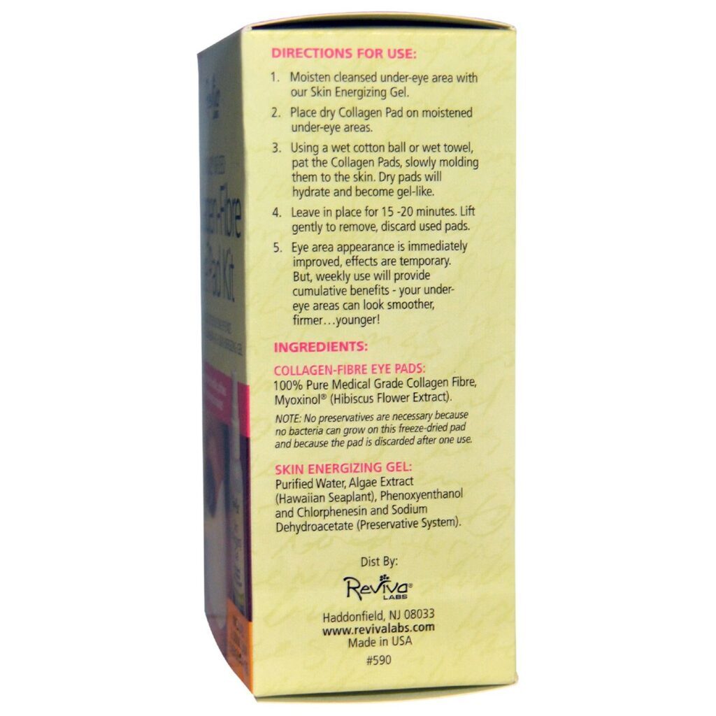 Reviva Labs Colágeno-Fibra Eye Pads Kit: Cuidado Intensivo para Olhos Radiantes no Brasil - Imagem 2