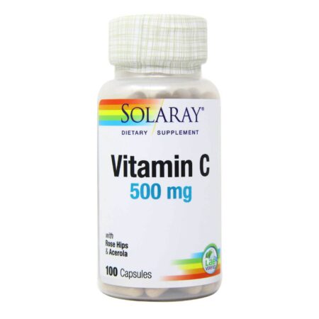 Solaray, Vitamina C 500 mg com Rosa Mosqueta e Acerola- 100 Cápsulas