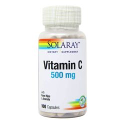 Solaray Vitamina C 500mg com Rosa Mosqueta e Acerola - 100 Cápsulas