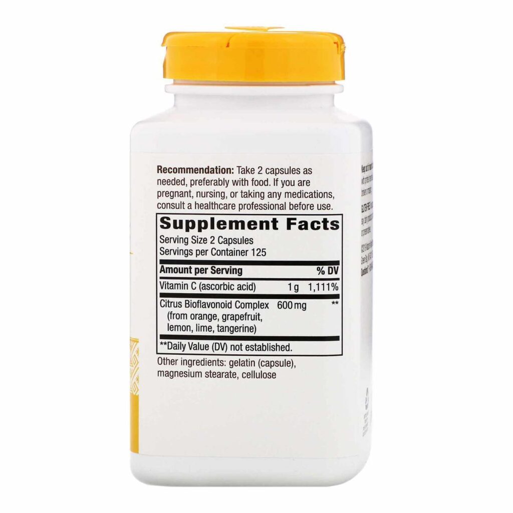 Vitamina C-500 Nature's Way com Bioflavonóides - 250 Cápsulas: Imunidade e Energia para o Brasil - Imagem 2