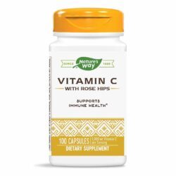 Nature’s Way Vitamina C-500 com Rosa Mosqueta – 100 Cápsulas: Imunidade e Pele Radiante