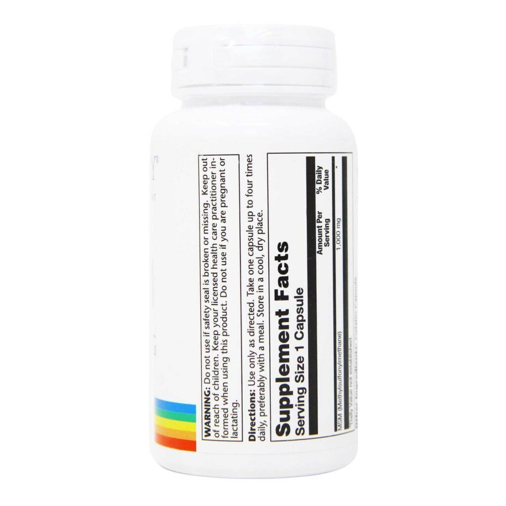Solaray MSM Puro 1000 mg - 60 Cápsulas: Saúde Articular e Pele Radiante no Brasil - Imagem 2