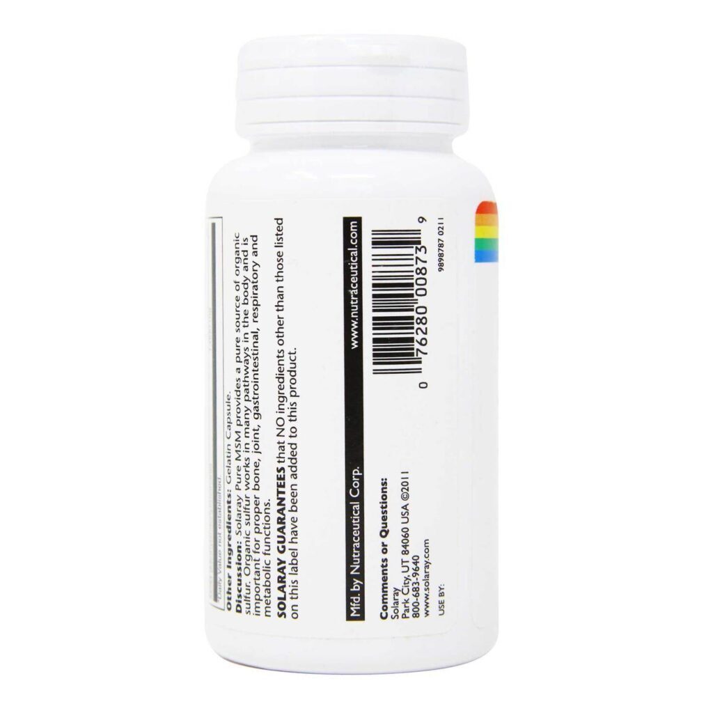 Solaray MSM Puro 1000 mg - 60 Cápsulas: Saúde Articular e Pele Radiante no Brasil - Imagem 4