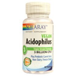 Solaray Prebiótico Acidophilus 3 Bilhões CFU - 60 Cápsulas para Saúde Intestinal