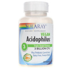 Solaray Acidophilus Além disso Suco de Cenoura Três Bilhões 120 Cápsulas - Saúde Intestinal
