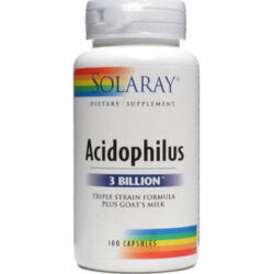 Solaray Leite de Cabra Acidophilus + 3 Bilhões UFC - 100 Cápsulas - Saúde Intestinal
