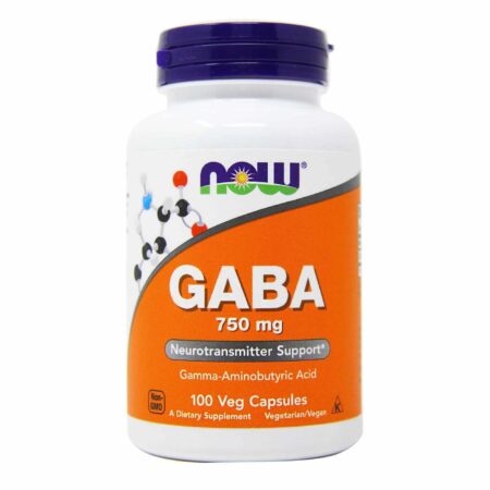 GABA 750 mg Now Foods 100 Cápsulas Vegetarianas