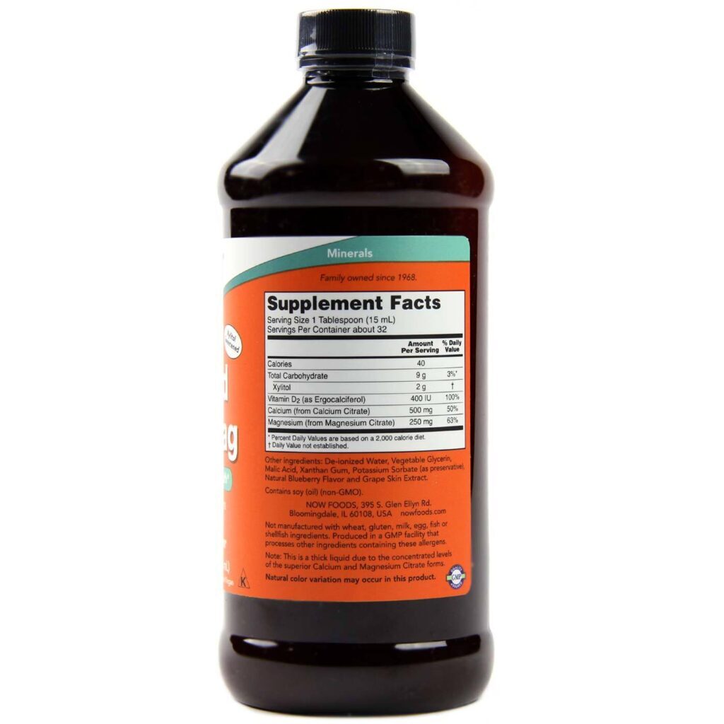 Now Foods Líquido Cal-Mag - Cálcio, Magnésio e Vitamina D 473ml - Imagem 2