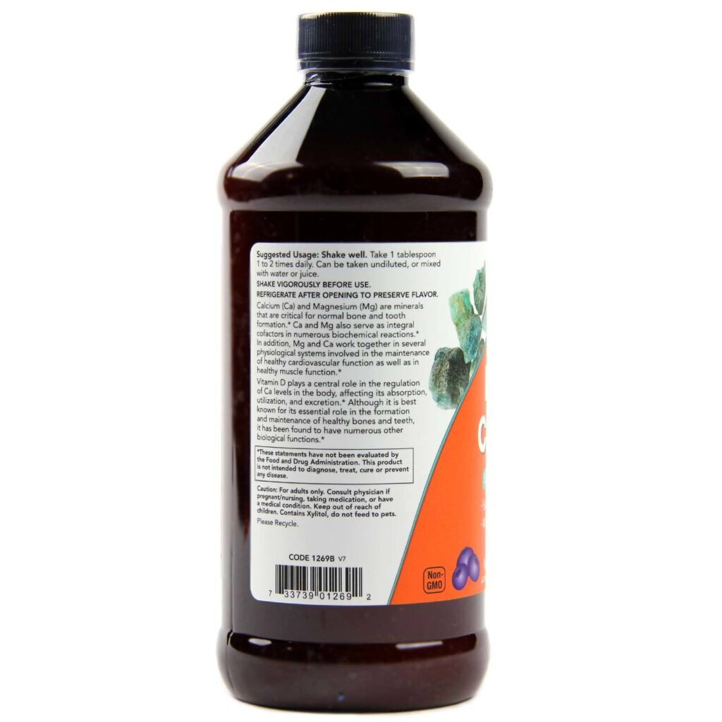 Now Foods Líquido Cal-Mag - Cálcio, Magnésio e Vitamina D 473ml - Imagem 3