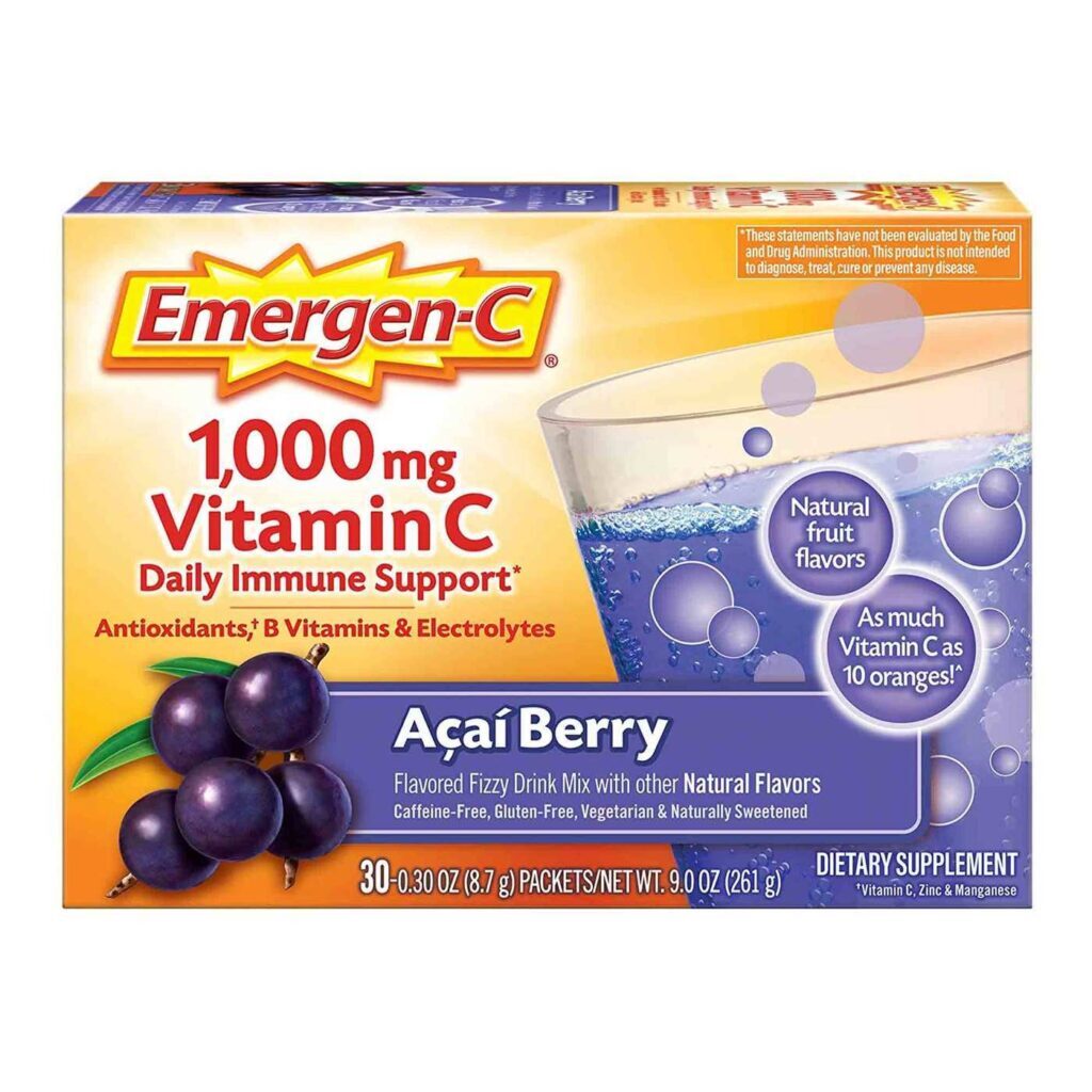 Alacer Emergen-C Açaí Berry: Vitamina C e Energia Antioxidante - 30 Pacotes