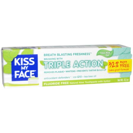 Kiss My Face, Creme Dental Orgânico Tripla Ação - Aloe Vera - 4.5 oz (Aprox.127g)