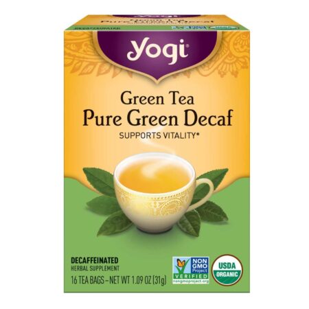 Yogi Tea Organic Teas, Chá Verde Puro Descafeinado - 16 Saquinhos de Chá