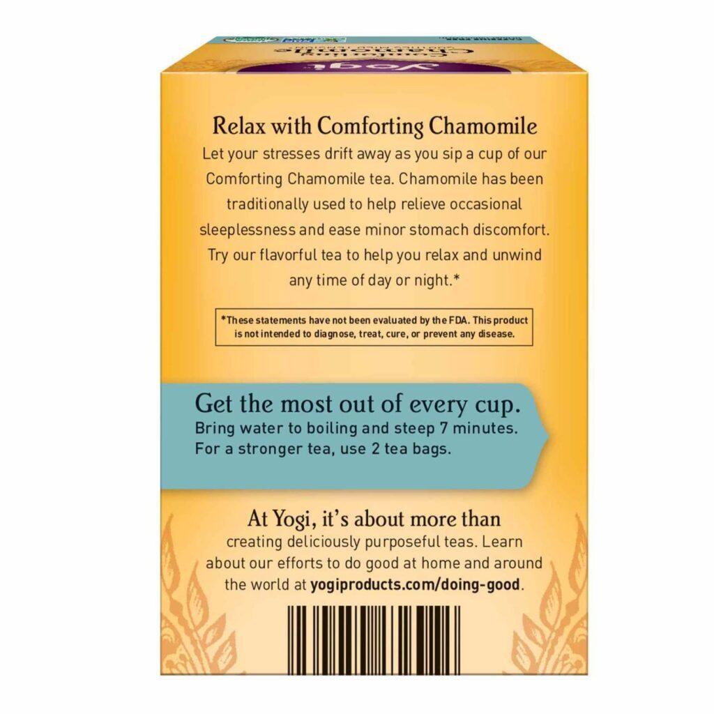 Yogi Tea Chá de Camomila Orgânico Reconfortante 16 Saquinhos - Bem-estar e Relaxamento - Imagem 2