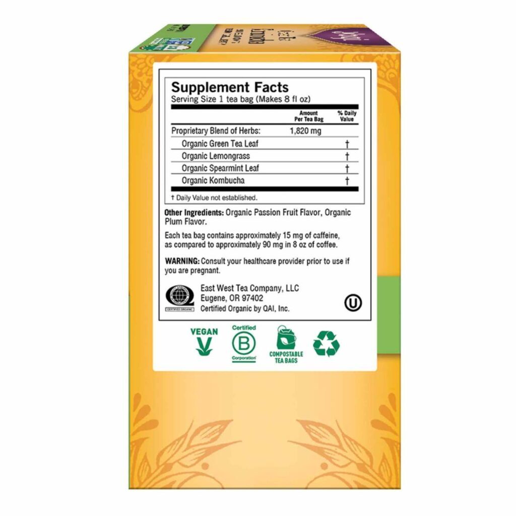 Yogi Chá Verde Kombucha 16 Sacos - Bebida Refrescante e Natural para o Bem-Estar - Imagem 4
