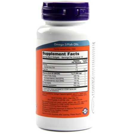 Óleo de Krill Netuno - Now Foods - 500 mg - 60 Cápsulas em Gel - Image 2