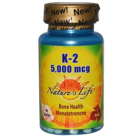Nature’s Life K-2 5.000 mcg – 60 Tabletes: Saúde Óssea e Cardiovascular Essencial no Brasil — foto 1