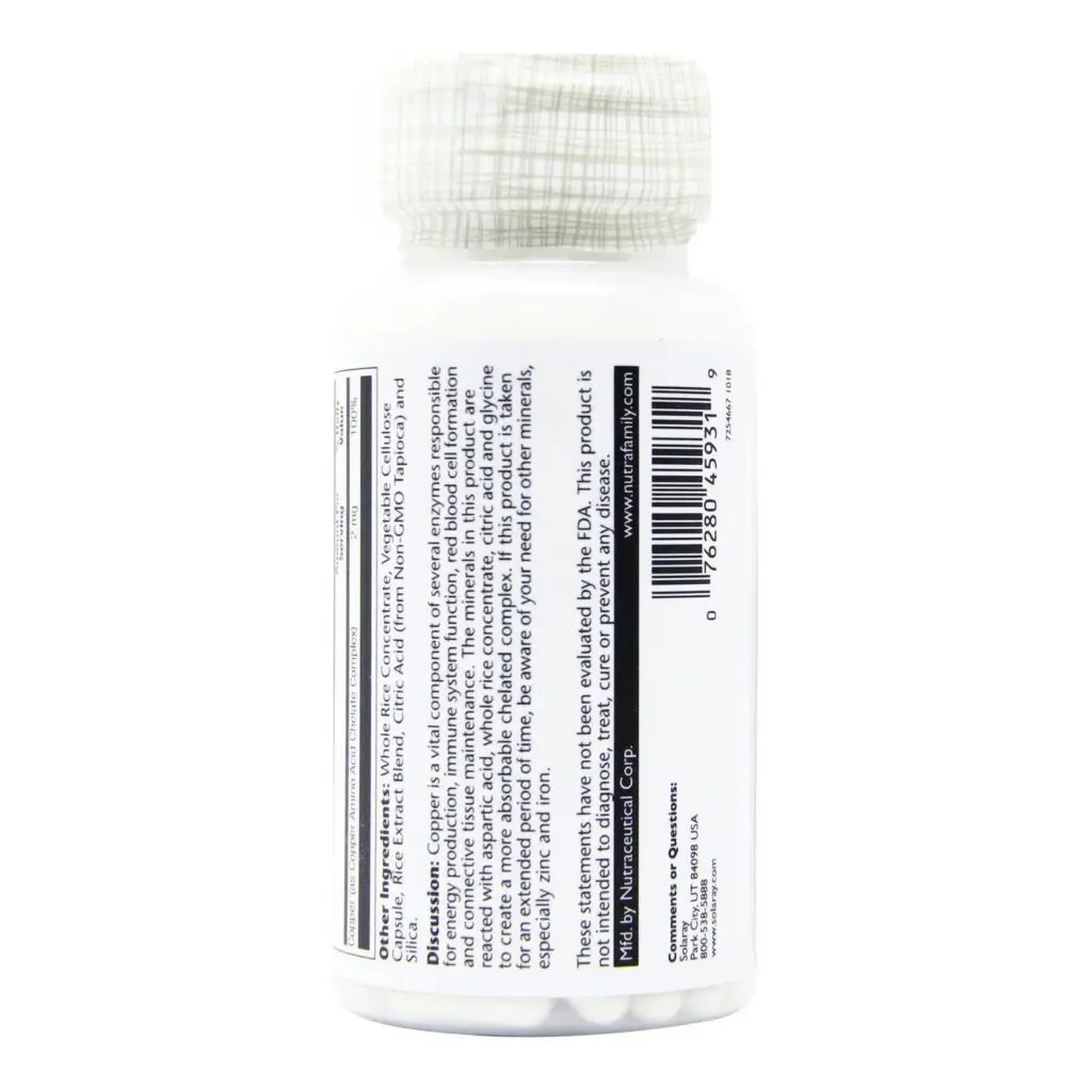 Solaray Cobre 2 mg - 100 Cápsulas: Essencial para o Bem-Estar e Imunidade - Imagem 4