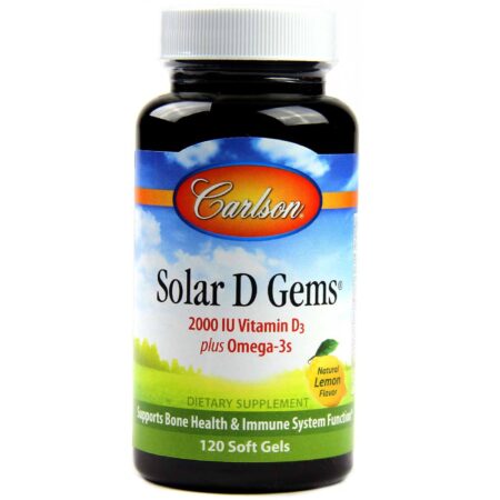 Carlson Labs, Solar D Gems® Vitamina D3 2000 IU - 120 Cápsulas em Gel