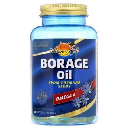 Nature’s Life Óleo de Borragem 1000mg: Pele Radiante e Bem-Estar – 60 Cápsulas — foto 1