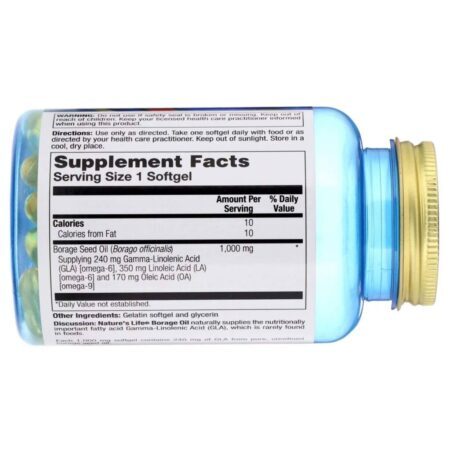 Nature’s Life Óleo de Borragem 1000mg: Pele Radiante e Bem-Estar – 60 Cápsulas — foto 2