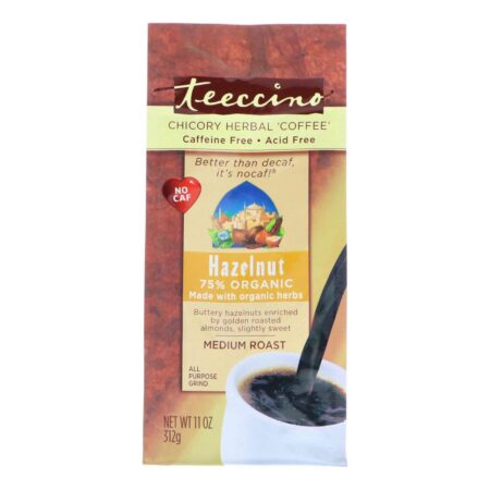 Teeccino, Café à base de plantas de chicória - Torrado médio e sem cafeína - 11 oz (312 g)