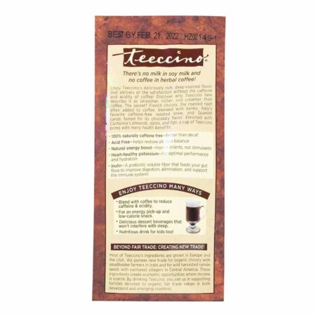 Teeccino, Café à base de plantas de chicória - Torrado médio e sem cafeína - 11 oz (312 g) - Image 2