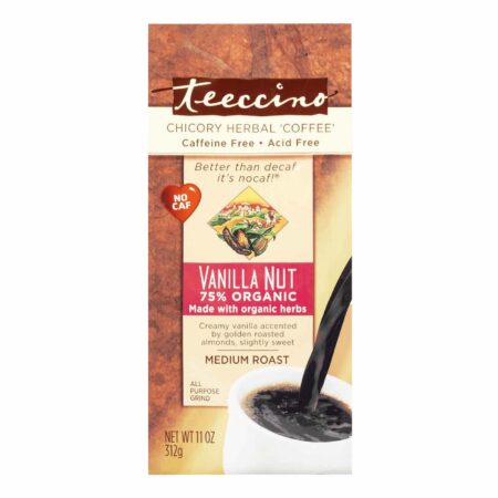 Teeccino Herbal Coffee, Mediterrâneo Assado Médio - Noz e Baunilha - 11 oz (312g)