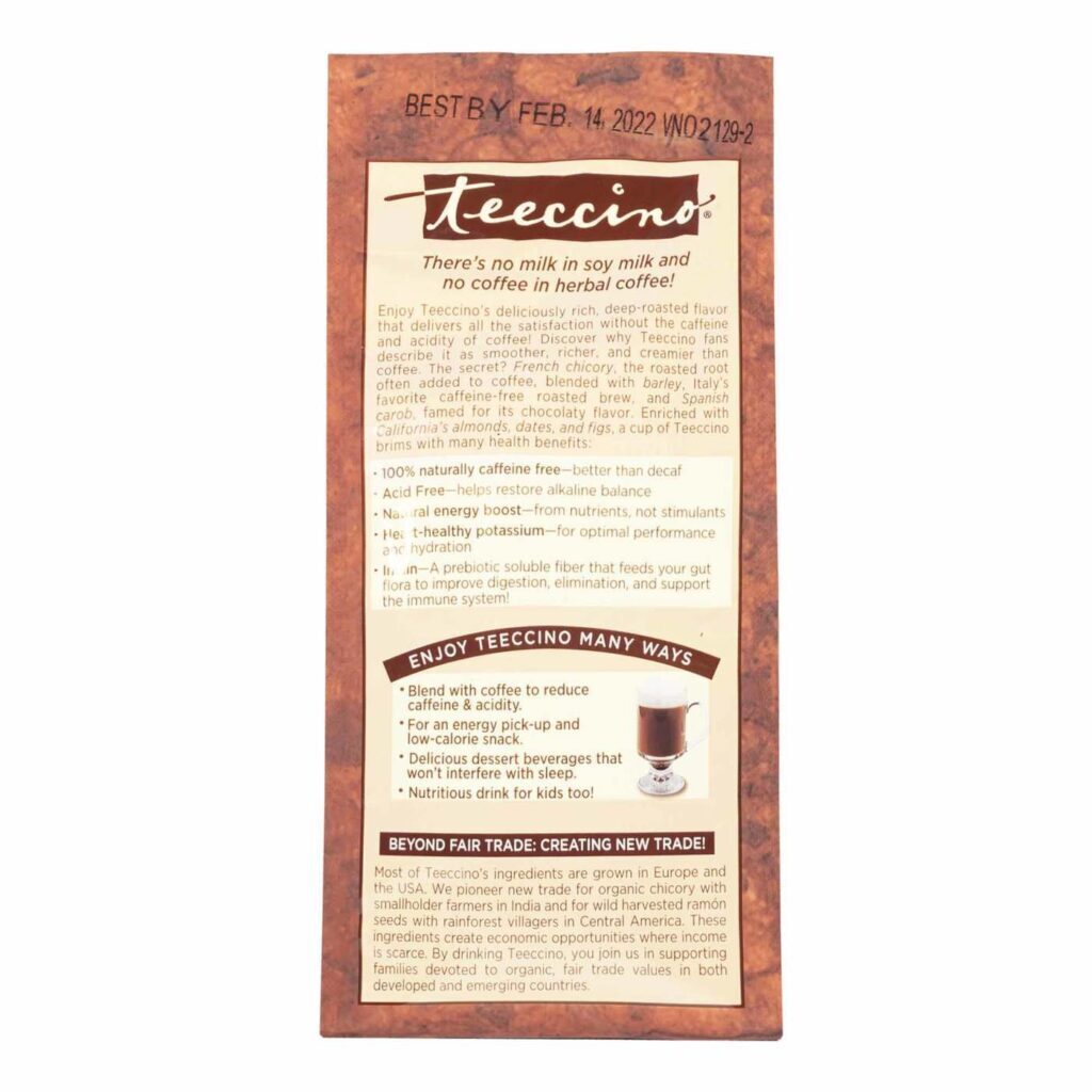 Teeccino Café de Ervas Mediterrâneo Assado Médio - Noz e Baunilha - 312g - Imagem 3