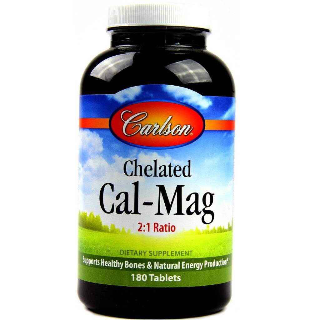 Carlson Labs Cal-Mag Quelado 180 Tabletes: Cálcio, Magnésio e Zinco para Ossos Fortes no Brasil