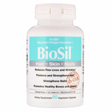 Natural Factors BioSil - Colágeno, Silício Orgânico e Biotina para Pele, Cabelos e Unhas - 60 Cápsulas Vegetarianas - Imagem 3