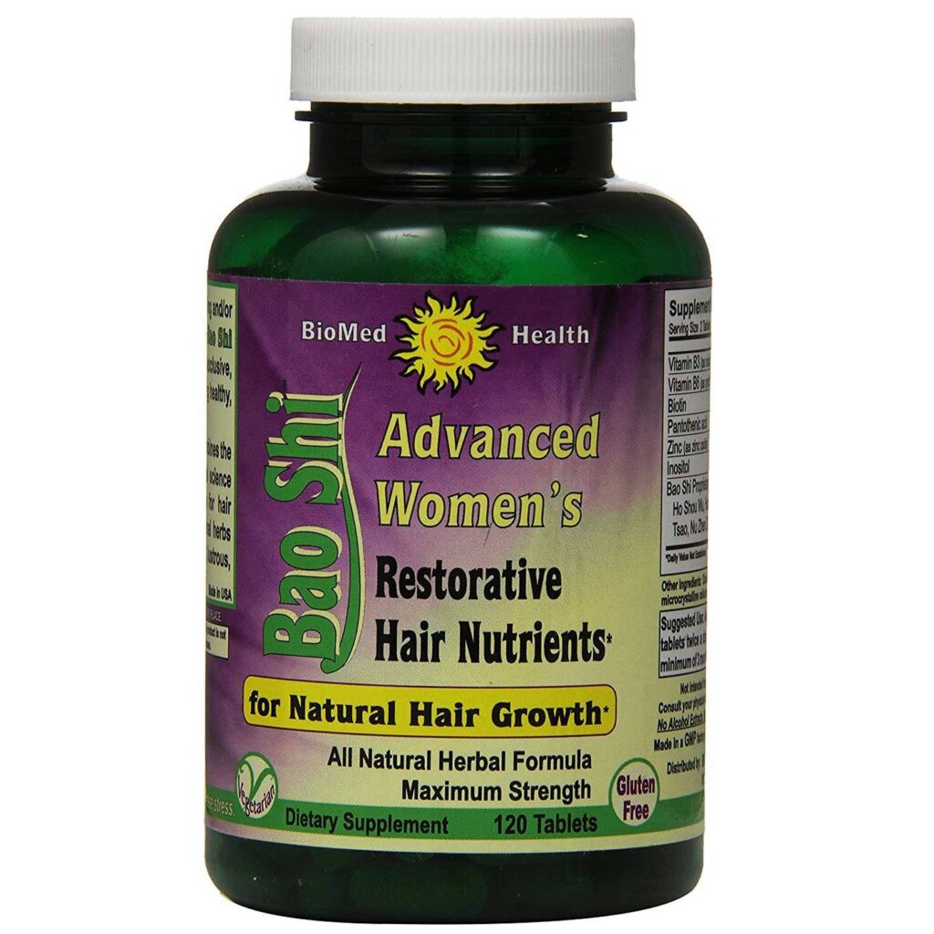 BioMed-Health Bao Shi Nutrientes do Cabelo da Mulher - 120 Cápsulas para Crescimento e Força
