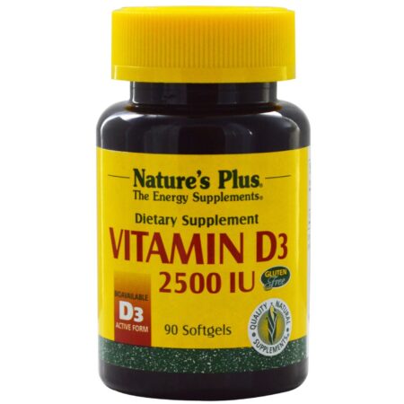 Nature's Plus, Vitamina D 2500 UI - 90 Cápsulas em Gel